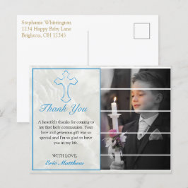 Elegant Blue Kor Heliga Communion Photo Tack Vykort