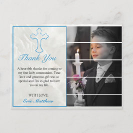 Elegant Blue Kor Heliga Communion Photo Tack Vykort