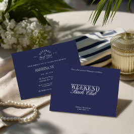Elegant Blue Land Klubb Bachelorette Party Inbjudningar