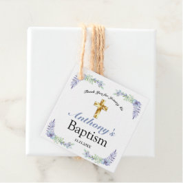 Elegant Blue & Lavender Guld Kor Baby Gåvor Etiketter