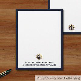 Elegant Blue Legal Business Letterhead Brevhuvud