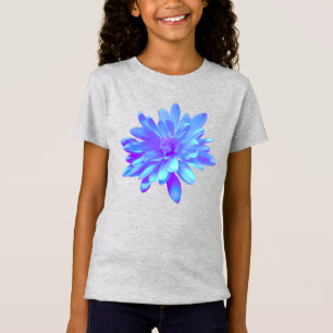 Elegant Blue lila blommigt blomma T Shirt