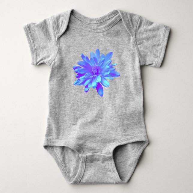 Elegant Blue lila blommigt blomma T Shirt (Framsida)