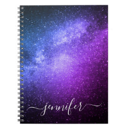 elegant Blue lila galaxy stars personlig Anteckningsbok
