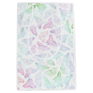 Elegant Blue Lila Glitter Butterfly Glam Design