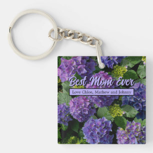 Elegant Blue lila magenta grönt blommigt hydrangea