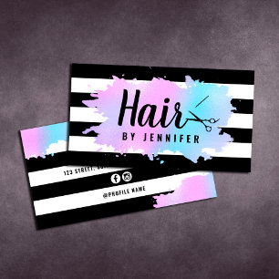 Elegant Blue & lila scissors frisyr Visitkort