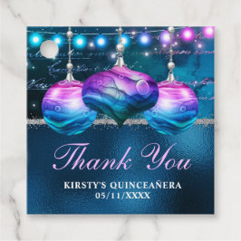 Elegant Blue & Lila Sjöjungfru Baubles Quinceanera Gåvor Etiketter