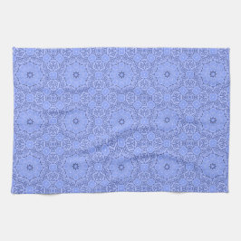 Elegant Blue Liquid Mandala Art Pattern Kökshandduk