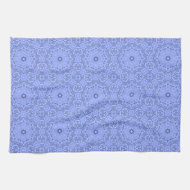 Elegant Blue Liquid Mandala Art Pattern Kökshandduk (Horisontell)