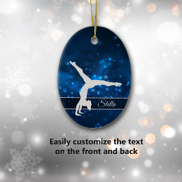 Elegant Blue Ljus Silver Gymnast Julgransprydnad Keramik