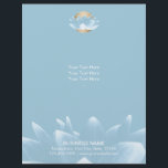 Elegant Blue Lotus & Guld Sol Light Blue Reklamblad<br><div class="desc">Blåbroschyrer för elegant Blue Lotus & Guld Light Blue Brochures.</div>
