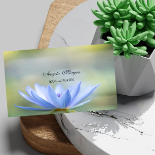 Elegant Blue Lotus Yogainstruktör Visitkort