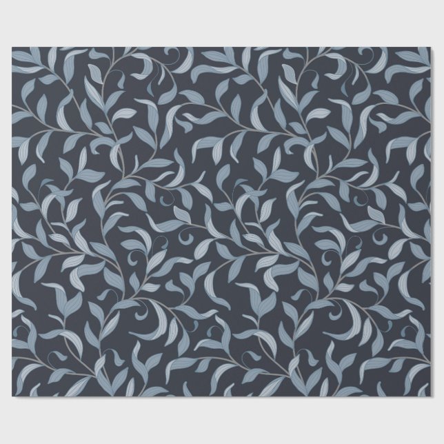 Elegant Blue Löv William Morris Inspired Presentpapper (Platt)