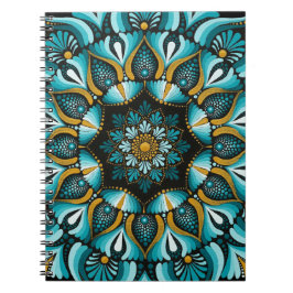 Elegant Blue Mandala | Helig Geometry Boho | Zen Anteckningsbok