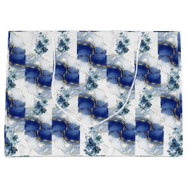 Elegant Blue Marble Gift Bag