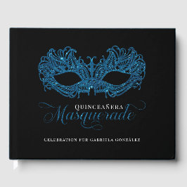 Elegant Blue Masqueraquinceanera Guest Bok