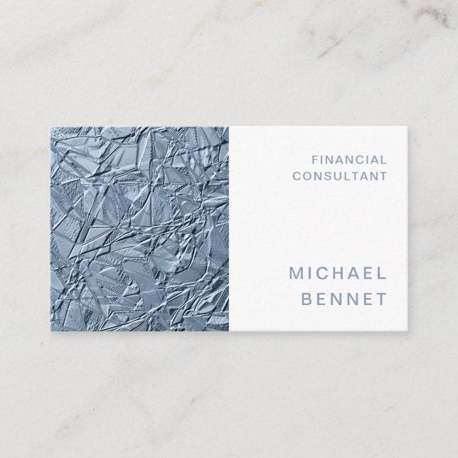 Elegant Blue Metallic Finance Consultant Visitkort (Framsida)
