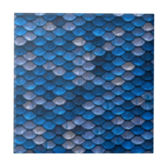 Elegant Blue Metallic Mönster Kakelplatta (Framsidan)