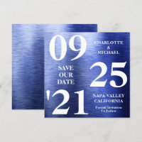 Elegant Blue Metallic Shimmer Modern Spara datum