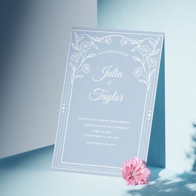 Elegant Blue Minimal Invitation Inbjudningar (Skapare uppladdad)