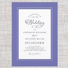 Elegant Blue Modern Calligraphy Bröllop Inbjudningar