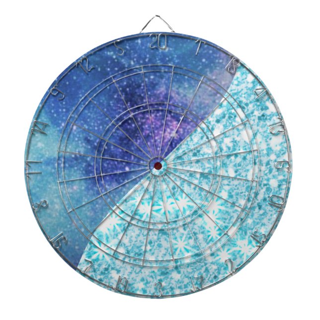 Elegant Blue Modern gradient galaxy glitter star Darttavla (Framsidan)