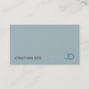 Elegant Blue Modern Monogram Luxury Pearl Avslutar Visitkort