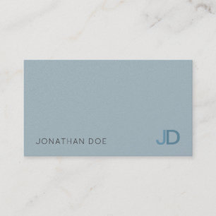 Elegant Blue Modern Monogram Luxury Pearl Avslutar Visitkort