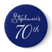 Elegant Blue Monogram 70:e Födelsedagsfesten