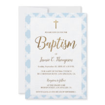 Elegant Blue Mönster Guld Kor Baptism