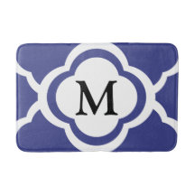 Elegant Blue Mönster Monogram