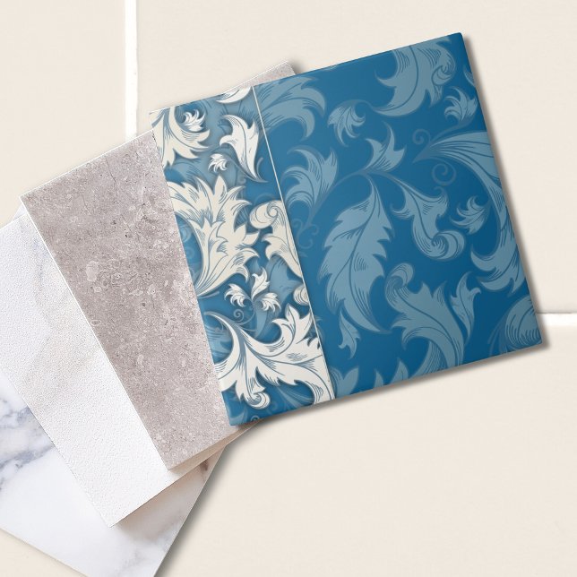 Elegant Blue Mönster Tile Kakelplatta (Skapare uppladdad)