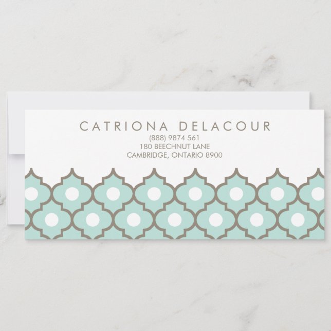 Elegant Blue Moroccan Mönster Gift Certificate (Framsida)