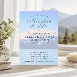 Elegant Blue Mountain Celebration of Life-minnesst Inbjudningar