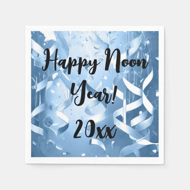 Elegant Blue Noon År för Kväll Party Napkin Pappersservett (Framsidan)