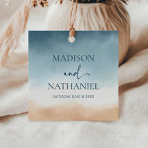 Elegant Blue Ocean Beach Shore Sand Bröllop