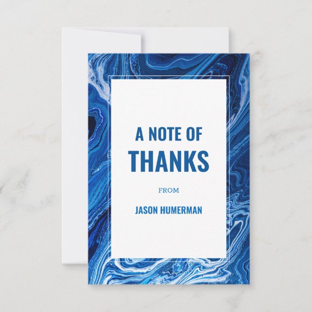 Elegant Blue Ocean Vinkarare Pub Mitzvah Tack Kort (Framsida)