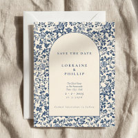 Elegant Blue och blommigt Arch vintage stil