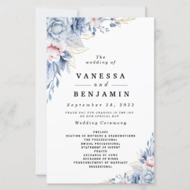 Elegant Blue och  Blommigten Bröllop