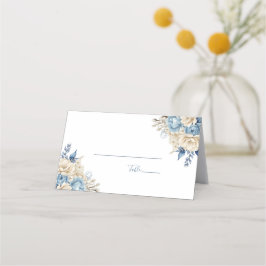 Elegant Blue och Elfenbenskusten Ro Bröllop Placeringskort