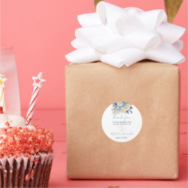 Elegant Blue och Elfenbenskusten Ro Bröllop Runt Klistermärke