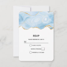 Elegant Blue och Guld Agate Gräns