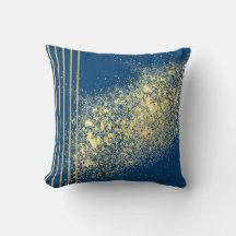 Elegant Blue och guld Dekorativ kudde