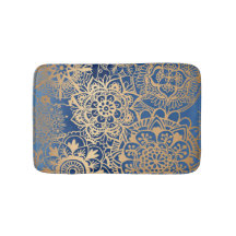 Elegant Blue och Guld Mandala Mönster