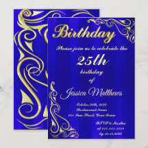 Elegant Blue och Guld Typografi Anpassningsbar föd