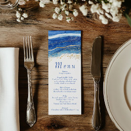 Elegant Blue och Guld Watercolor Meny