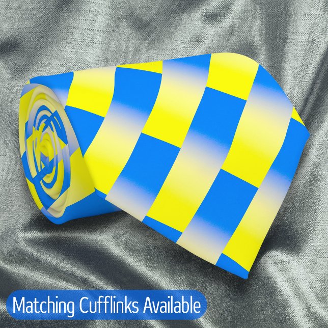 Elegant Blue och Gult Ukraina Inspired Peace Slips (There are 4 Pairs of Matching Cufflinks. Please Check Out "Other products from this collection.")