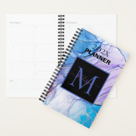 Elegant Blue och Lila Marcular Monogram