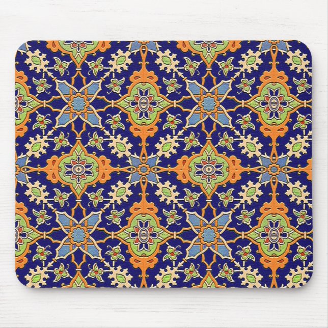 Elegant Blue och Orange Mousepad Musmatta (Framsidan)